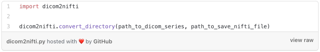convert a set of dicom files into one nifti file using python.