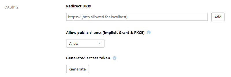 Dropbox OAuth 2 settings: Configuring redirect URIs, enabling public client access, and generating access tokens for Python automation integration.